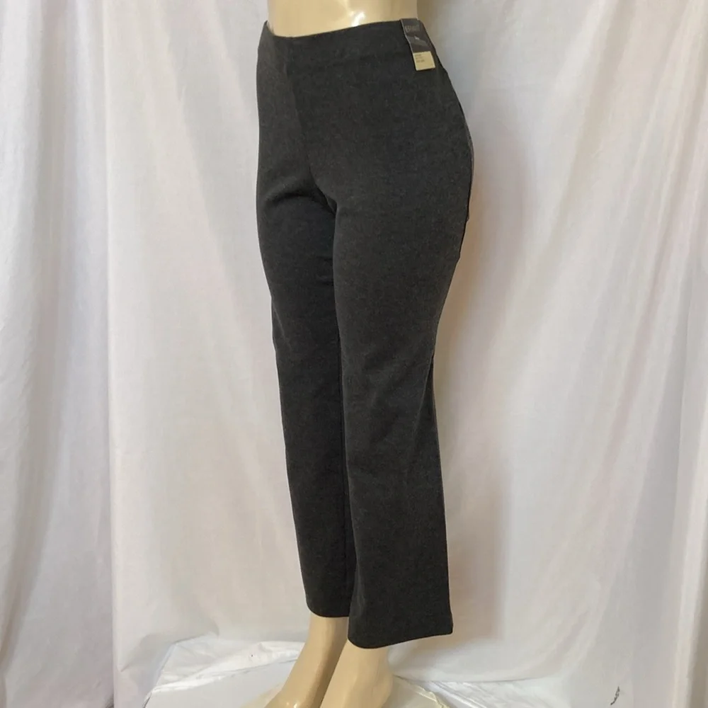 Lane Bryant Ponte Pants Charcoal Dark Gray Size 14/16 Petite Straight Leg NWT - Picture 4 of 8